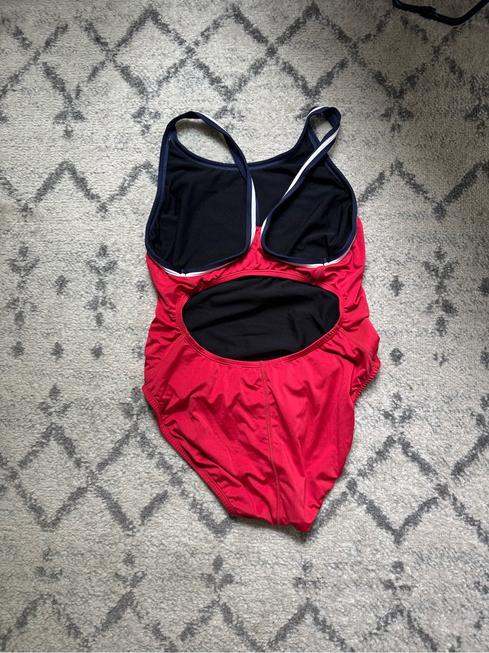 Red Lifeguard One-Piece Swimsuit - Picture 2 of 2